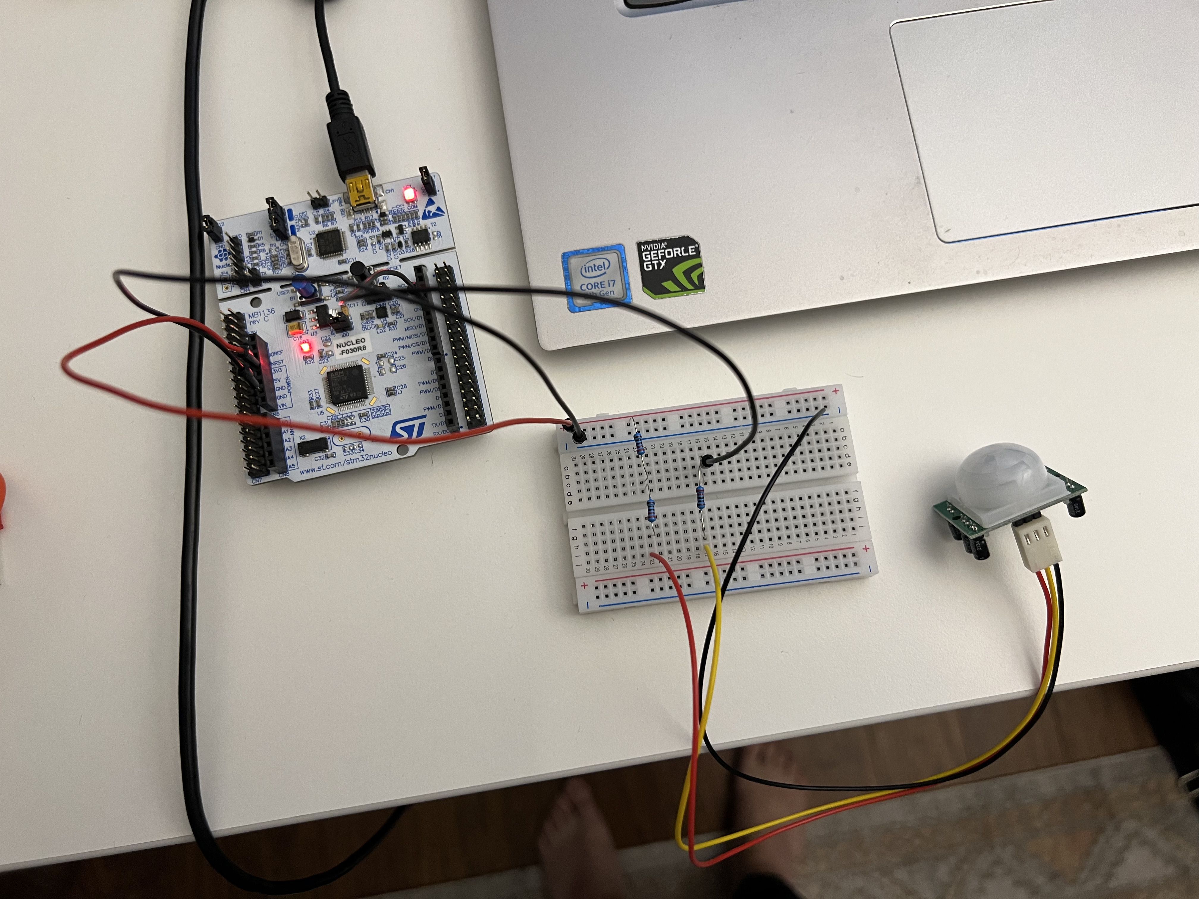 Connecting the PIR to Nucleo